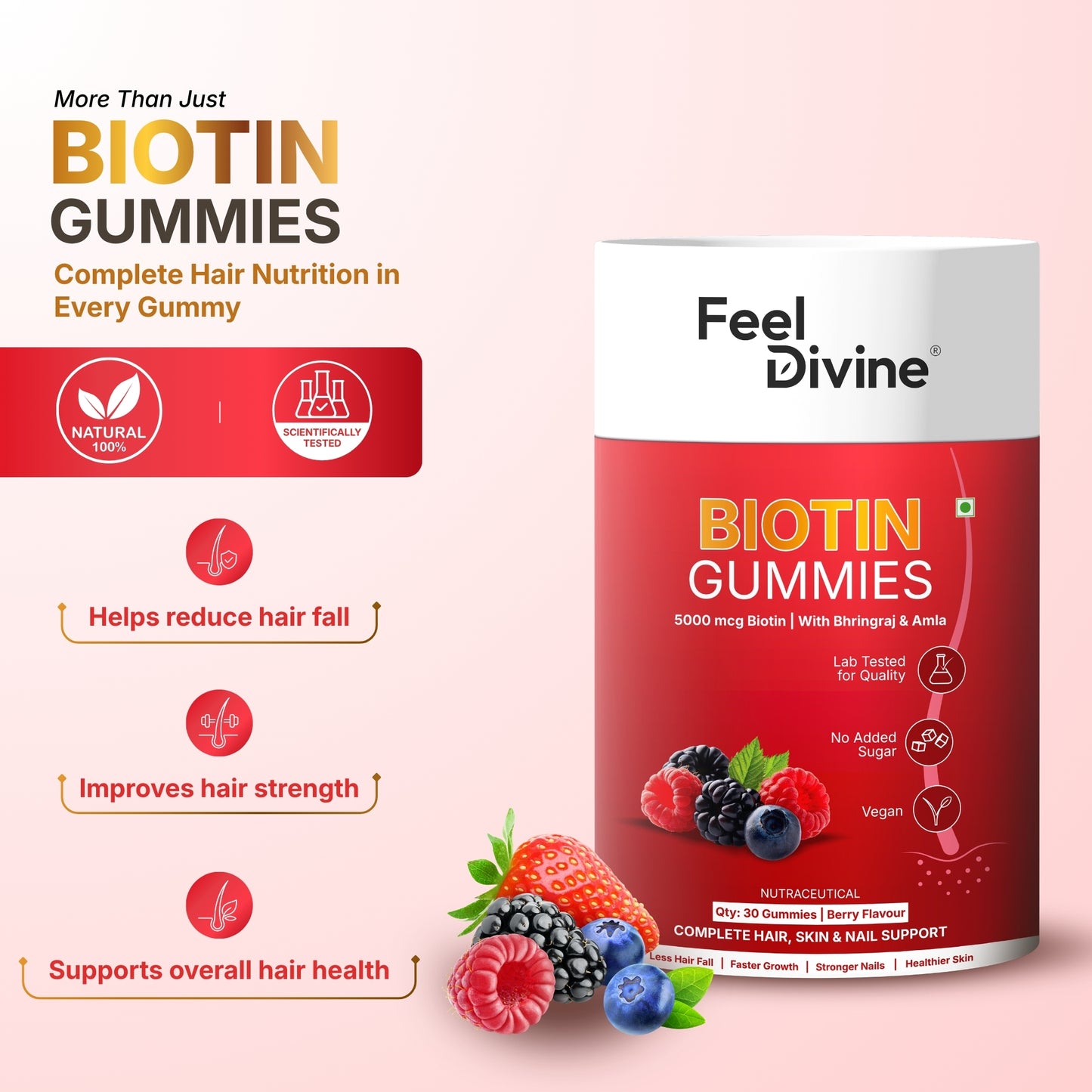 Biotin Gummies | Hair, Skin & Nail Support | 60 Gummies