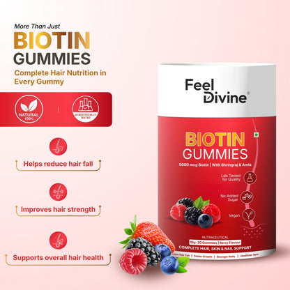 Biotin Gummies | Hair, Skin & Nail Support | 60 Gummies